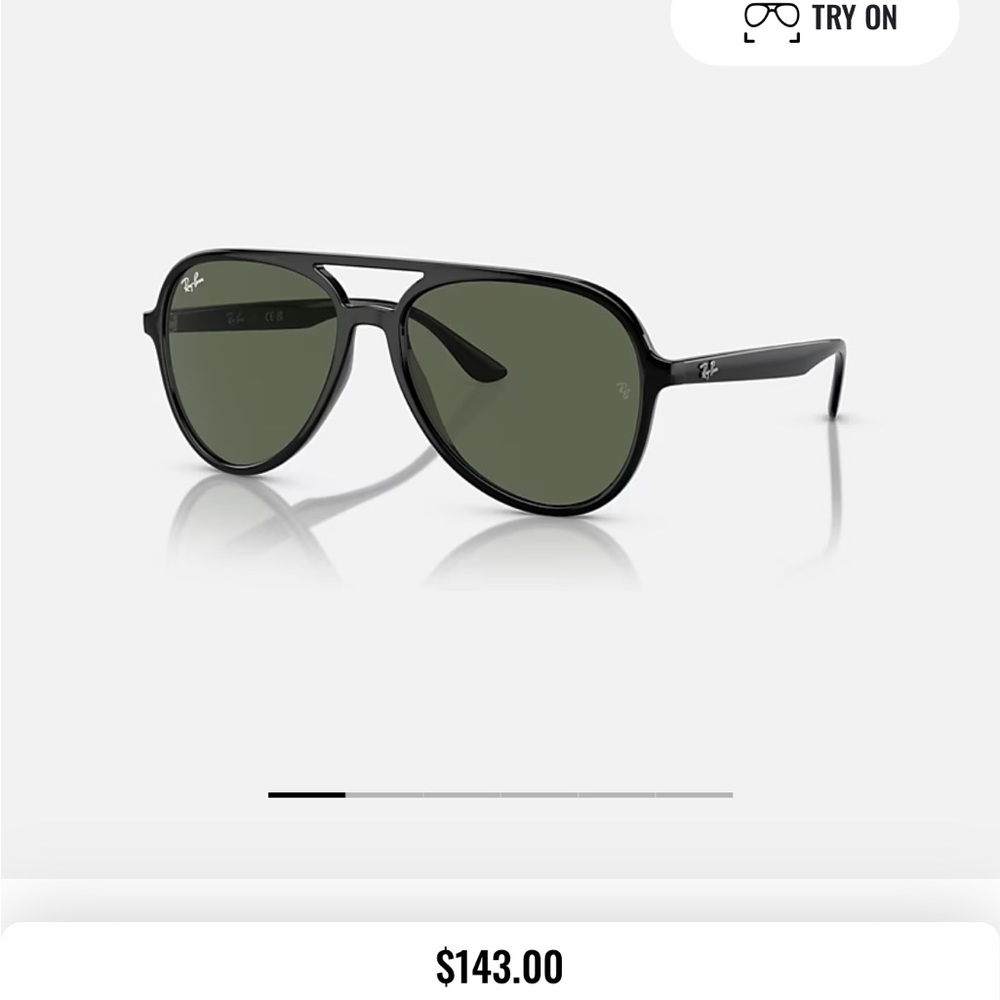Ray-Ban Black and Green Sunglasses